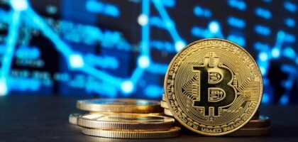 illustration of Bitcoin flashing tool dashboard showing testnet BTC transactions.