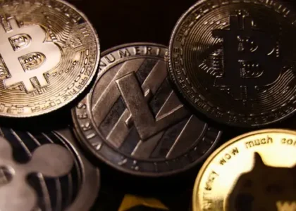 Illustration of a crypto wallet interface showing Bitcoin and USDT balances.